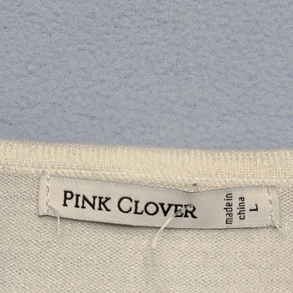 Pink Clover Sweater Womens L Blue White New Striped Colorblock - Picture 4 of 7